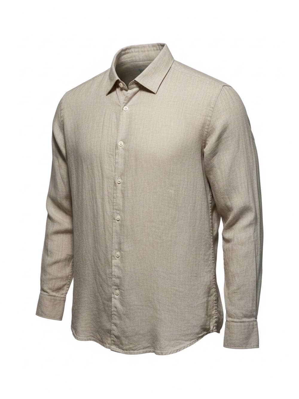 Tasso Elba Men's Beige Linen Long Sleeve Button Up Shirt XXL